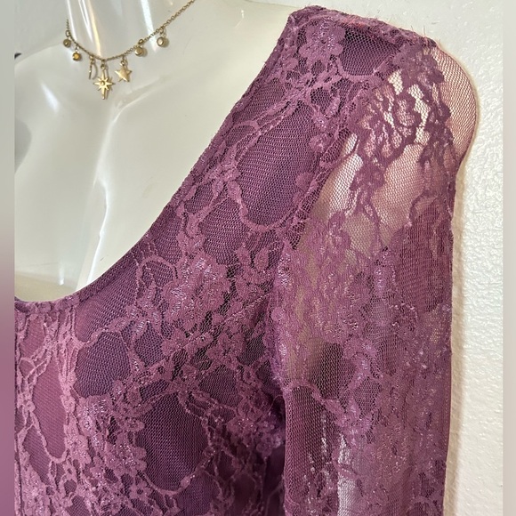 v i n t a g e :: lace Layered 90s Grunge fit and flare Dress contempo casuals - Picture 4 of 6